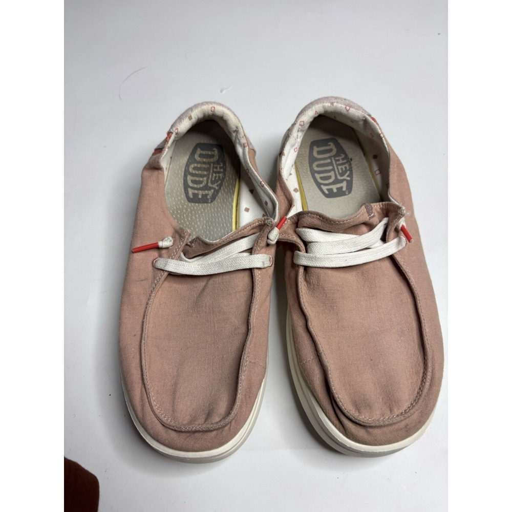Hey Dude Wendy Rise Chambray Rose Canvas | Women's Slip On Loafers | Women's 9